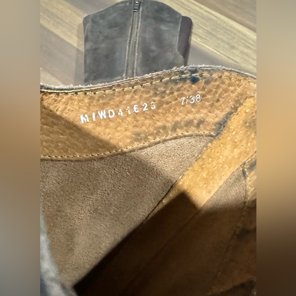 Born Brown Sueded Leather Heeled Boots with Buckle - Picture 13 of 16